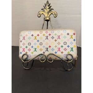 Louis Vuitton Zippy White Multicolore Monogram Murakami Zip Wallet